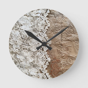 Leather and Lace Wall Clock