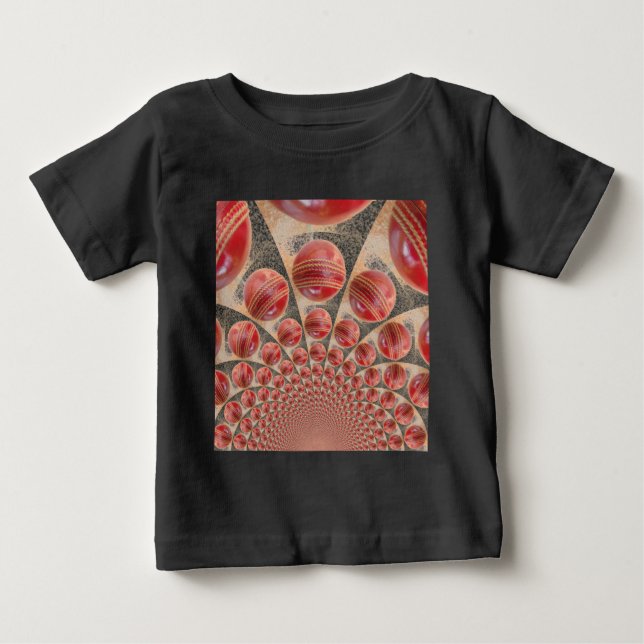 Leather Ball Rhythm Cricket Balls: Rhythmic Array Baby T-Shirt (Front)