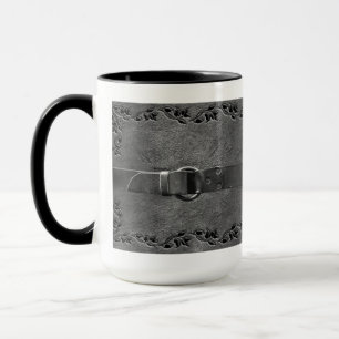 Leather & Belt Silver Grey Coffee Mug
