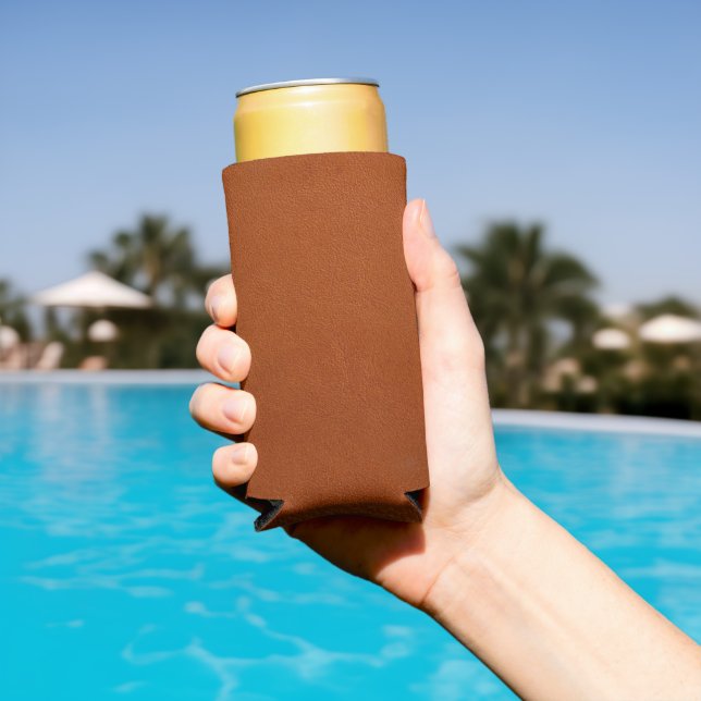 Leather Blue Tartan Fabric Crocodile Skin Seltzer Can Cooler (In Situ Pool)