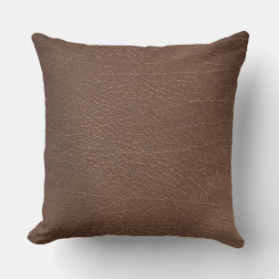 Leather Blue Tartan Fabric Crocodile Skin Throw Pillow