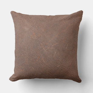Leather Blue Tartan Fabric Crocodile Skin Throw Pillow