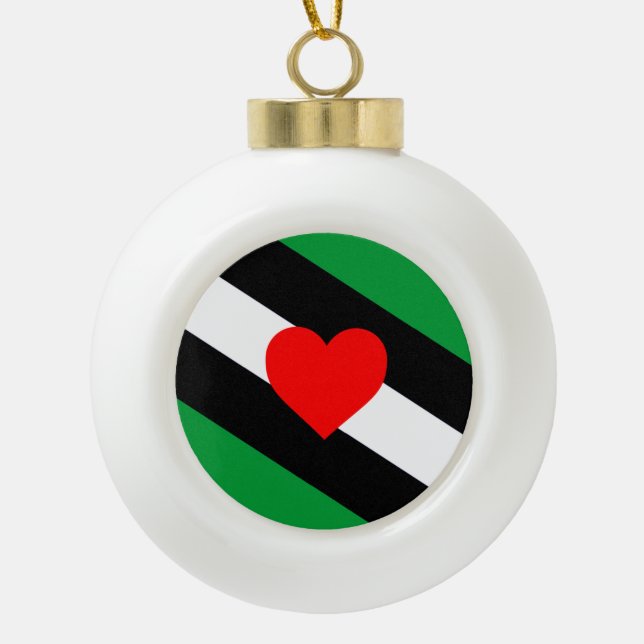 Leather Boi Pride Flag Ceramic Ball Christmas Ornament (Front)