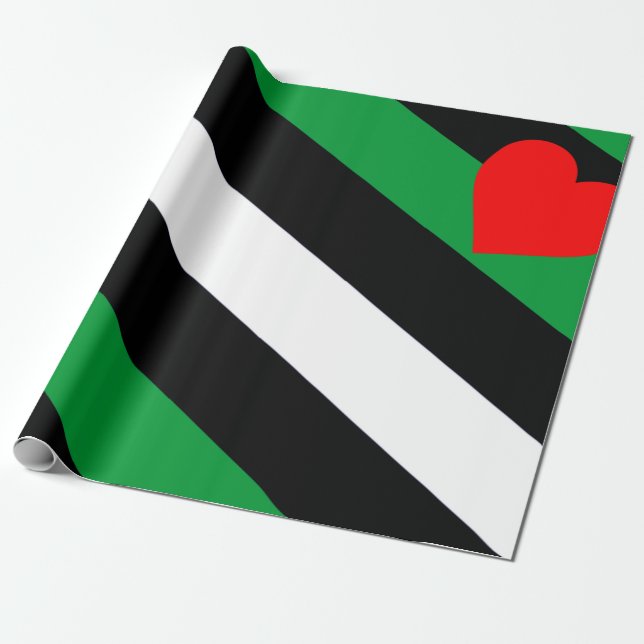Leather Boi Pride Flag Wrapping Paper (Unrolled)