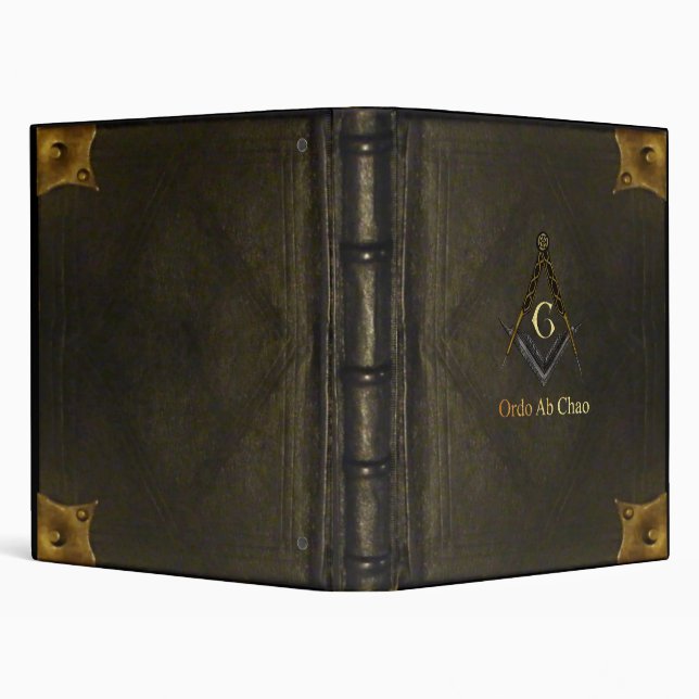 Leather Bound Book with Square and Compass Binder (Background)