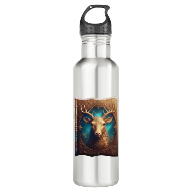 Leather Bound Copy Of A Deer Hunting Guide 710 Ml Water Bottle (Front)