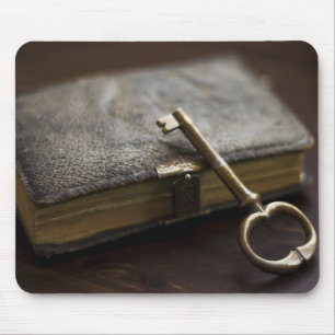 Leather Bound Diary Book Under Lock and Key Mouse Pad