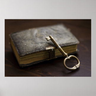 Leather Bound Diary Under Lock and Key Poster