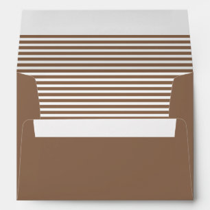 Leather Brown and White Striped  Envelope