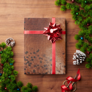 Leather Brown Leopard Spots Wrapping Paper