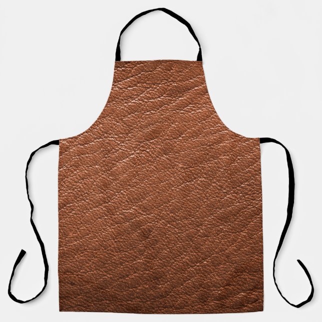 Leather brown structure clothing apron (Front)