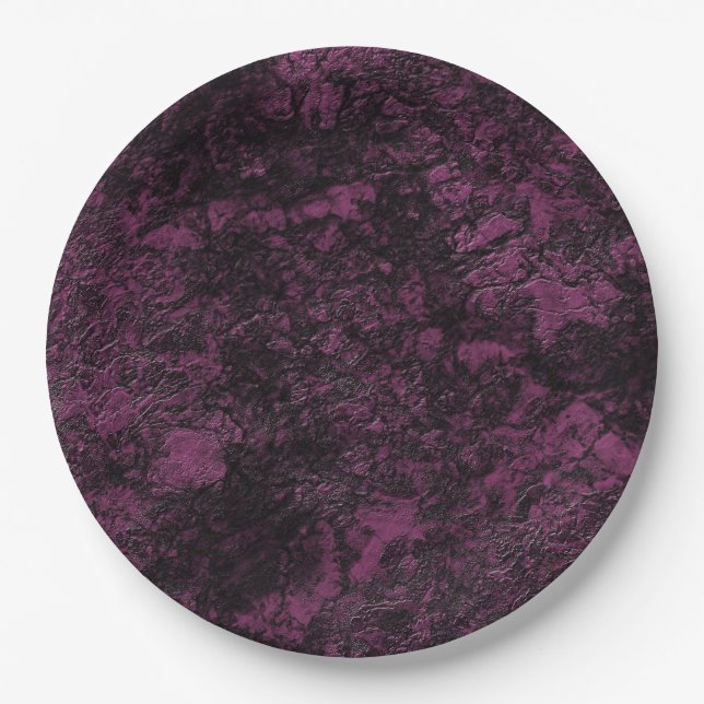 Leather Burgundy texture Paper Plate (Front)