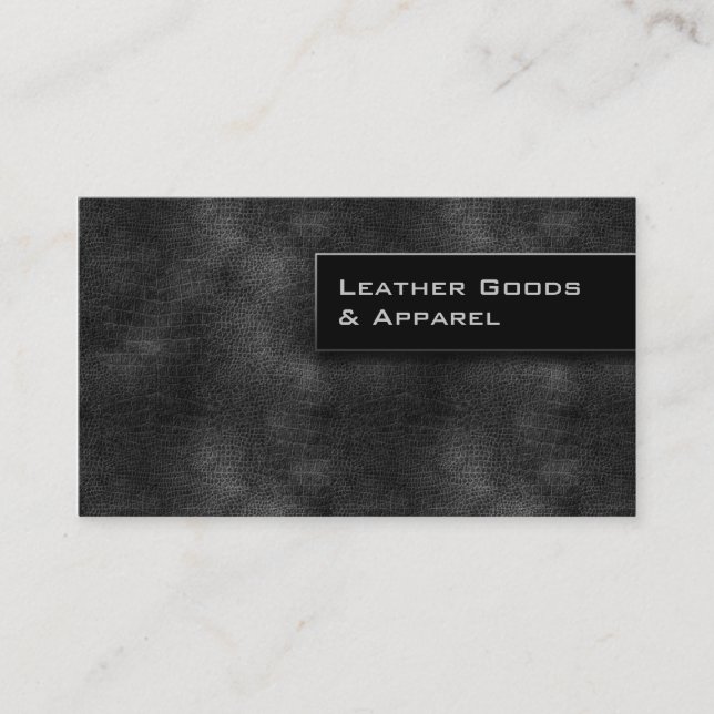 Leather Business Card Black Silver Grey (Front)