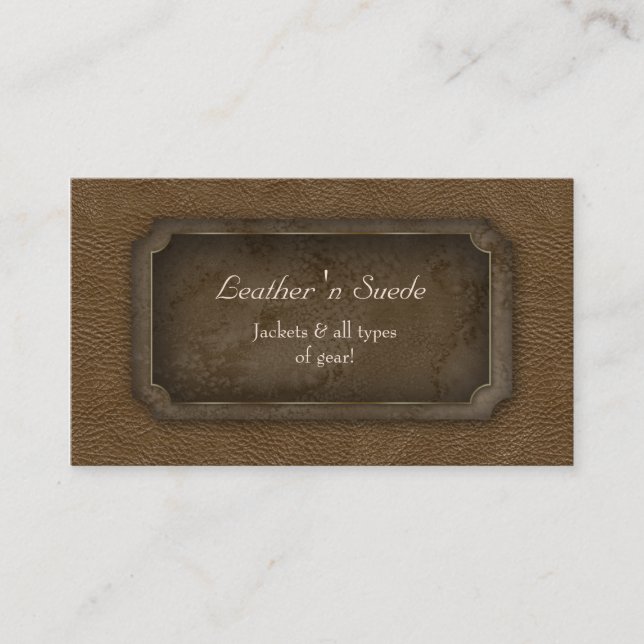 Leather Business Card 'n Suede Brown (Front)