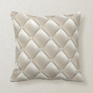 Leather Capitone with diamonds printed pattern Throw Pillow