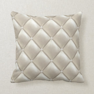 Leather Capitone with diamonds printed pattern Throw Pillow