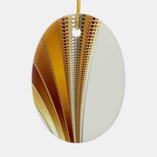 Leather Christmas Fractal Ceramic Ornament