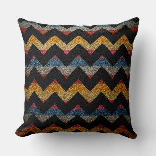 Leather Colourful Chevron Stripes #6 Throw Pillow