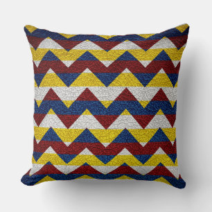 Leather Colourful Chevron Stripes Pattern #5 Throw Pillow