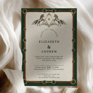 Leather Crest Equestrian Wedding Invitation