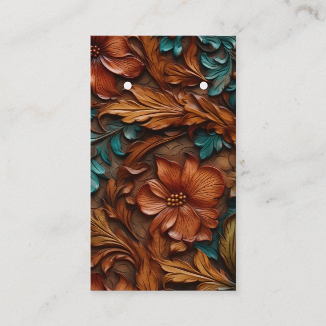 Leather Design Western Pattern Earring Cards (Front)