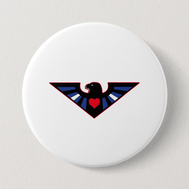 Leather Eagle Pride 3 Inch Round Button (Front)