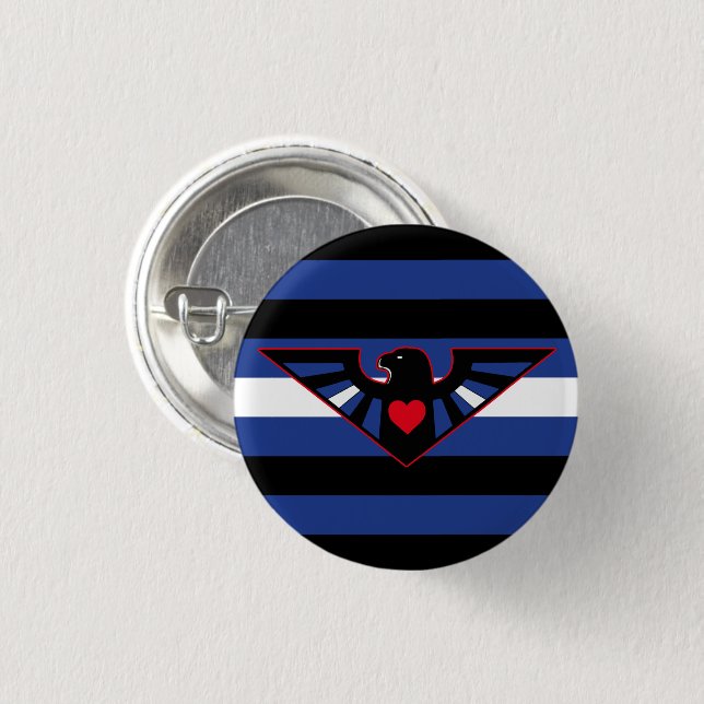 Leather Eagle Pride Flag 1 Inch Round Button (Front & Back)