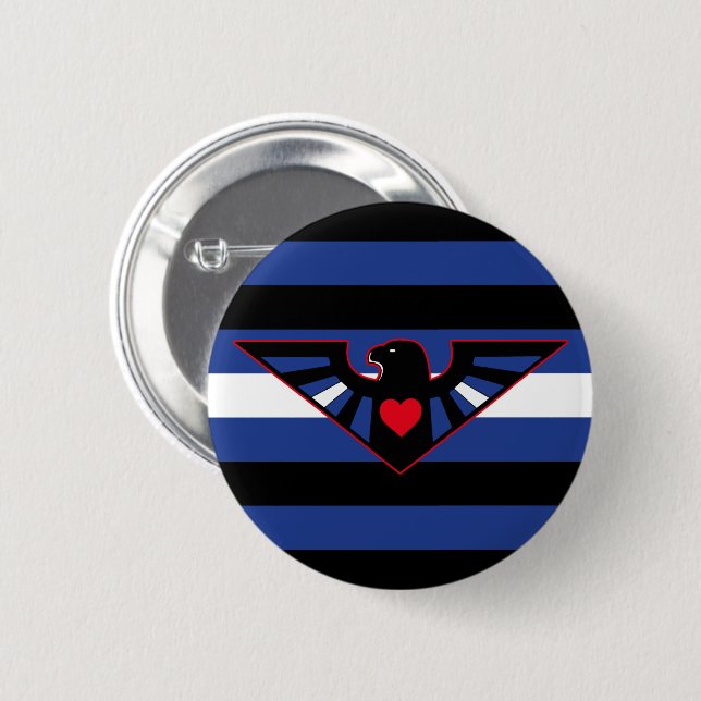 Leather Eagle Pride Flag 2 Inch Round Button (Front & Back)