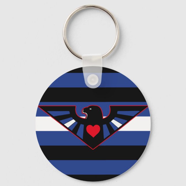 Leather Eagle Pride Flag Keychain (Front)