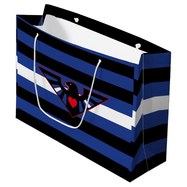 Leather Eagle Pride Flag Large Gift Bag (Front Angled)