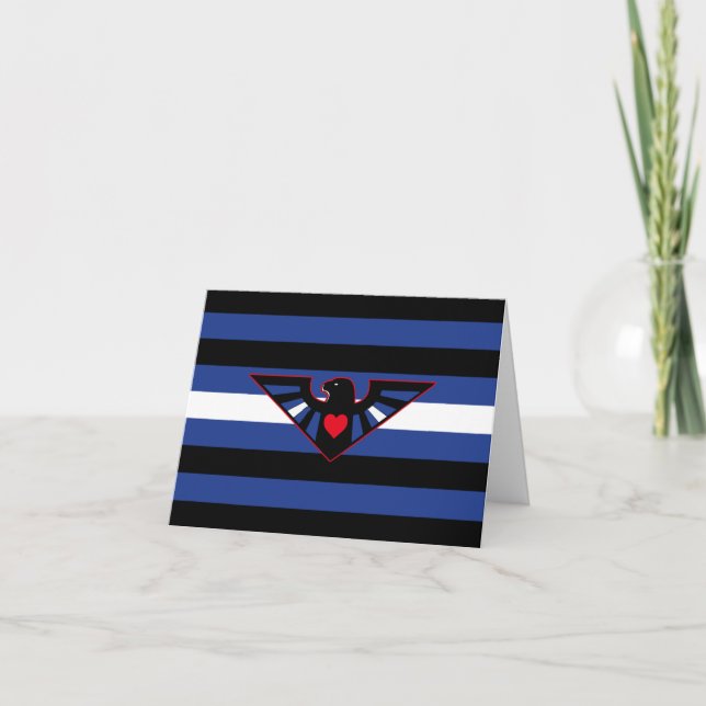 Leather Eagle Pride Flag Thank You Card (Front)