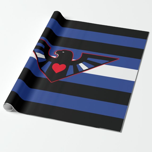 Leather Eagle Pride Flag Wrapping Paper (Unrolled)