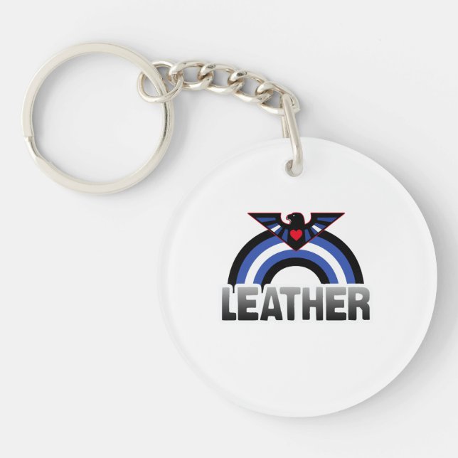 Leather Eagle Pride Keychain (Front)