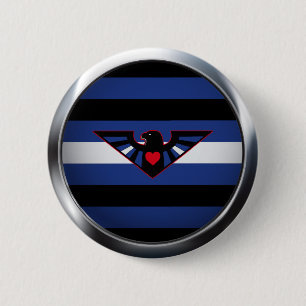 LEATHER EAGLE PRIDE MEDALLION 2 INCH ROUND BUTTON