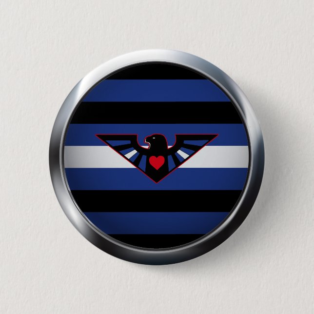 LEATHER EAGLE PRIDE MEDALLION 2 INCH ROUND BUTTON (Front)
