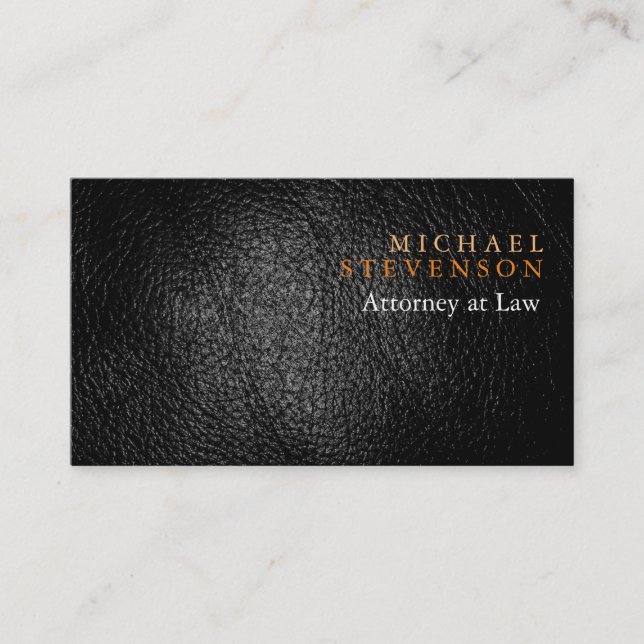 Leather Effect Attorney at Law Business Card (Front)