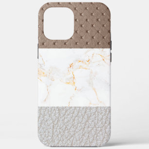 Leather Faux Marble masculine blush leather iPhone 12 Pro Max Case