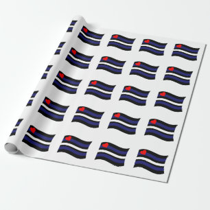 LEATHER FLAG WAVING WRAPPING PAPER