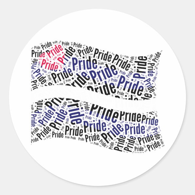 LEATHER FLAG WORD PATTERN CLASSIC ROUND STICKER (Front)
