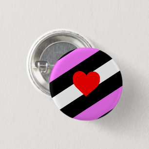 Leather Girl Pride Flag 1 Inch Round Button