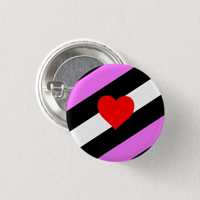 Leather Girl Pride Flag 1 Inch Round Button (Front & Back)