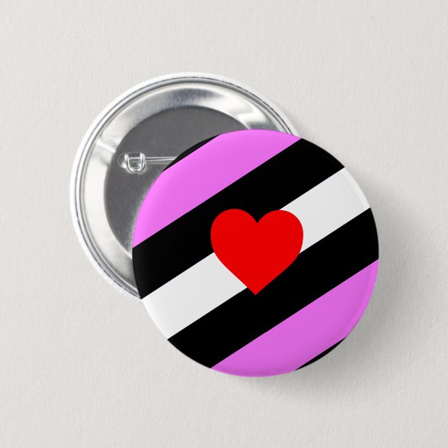 Leather Girl Pride Flag 2 Inch Round Button (Front & Back)