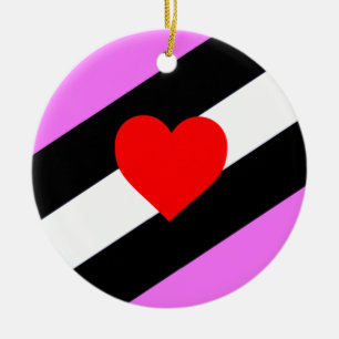 Leather Girl Pride Flag Ceramic Ornament