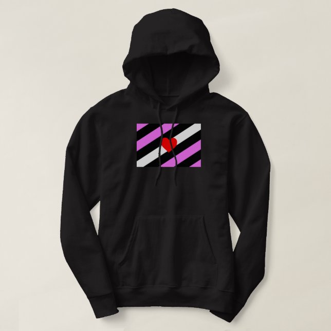 Leather Girl Pride Flag Hoodie (Design Front)