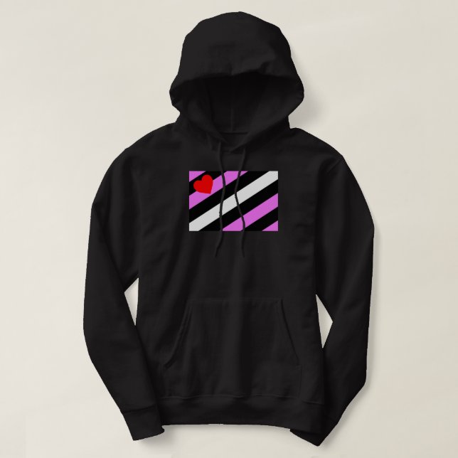 Leather Girl Pride Flag Hoodie (Design Front)