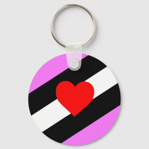 Leather Girl Pride Flag Keychain