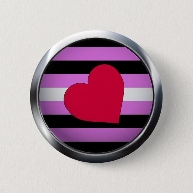 LEATHER GIRL PRIDE MEDALLION 2 INCH ROUND BUTTON (Front)