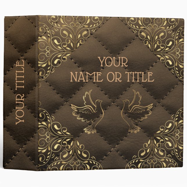 Leather Gold Lace Elegant Albums 3 ring binder (Front/Spine)