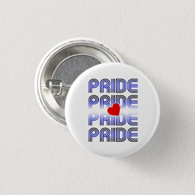 Leather Heart Retro Pattern 1 Inch Round Button (Front & Back)