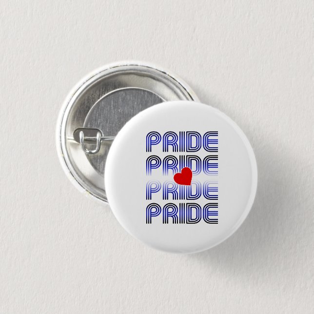Leather Heart Retro Pattern 1 Inch Round Button (Front & Back)